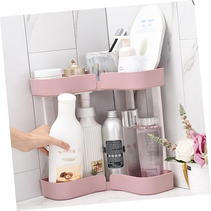 ULTECHNOVO Plastic Rack Corner Shelf Desk Stand Bathroom Shelves Capacity Environmental Material