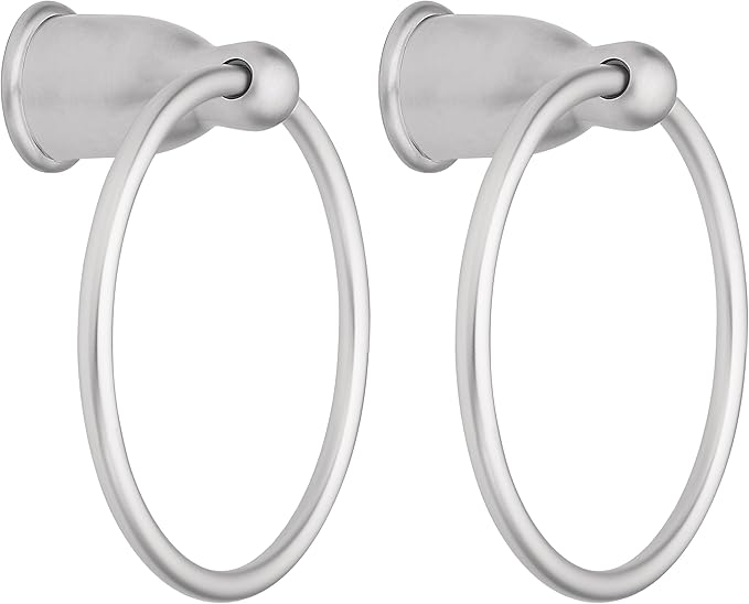Moen YB8086BC Mason Hand-Towel Ring, Brushed Chrome (Pack of 2)