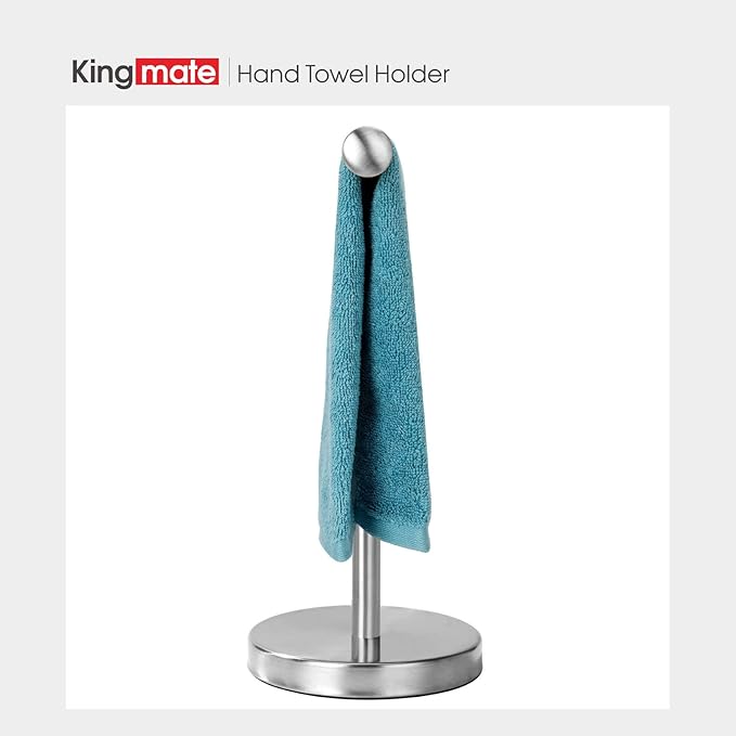Hand Towel Holder Stand, Towel Rack with Stainless Steel Base, Rust-Proof Jewelry Stand (Brushed Nickel)