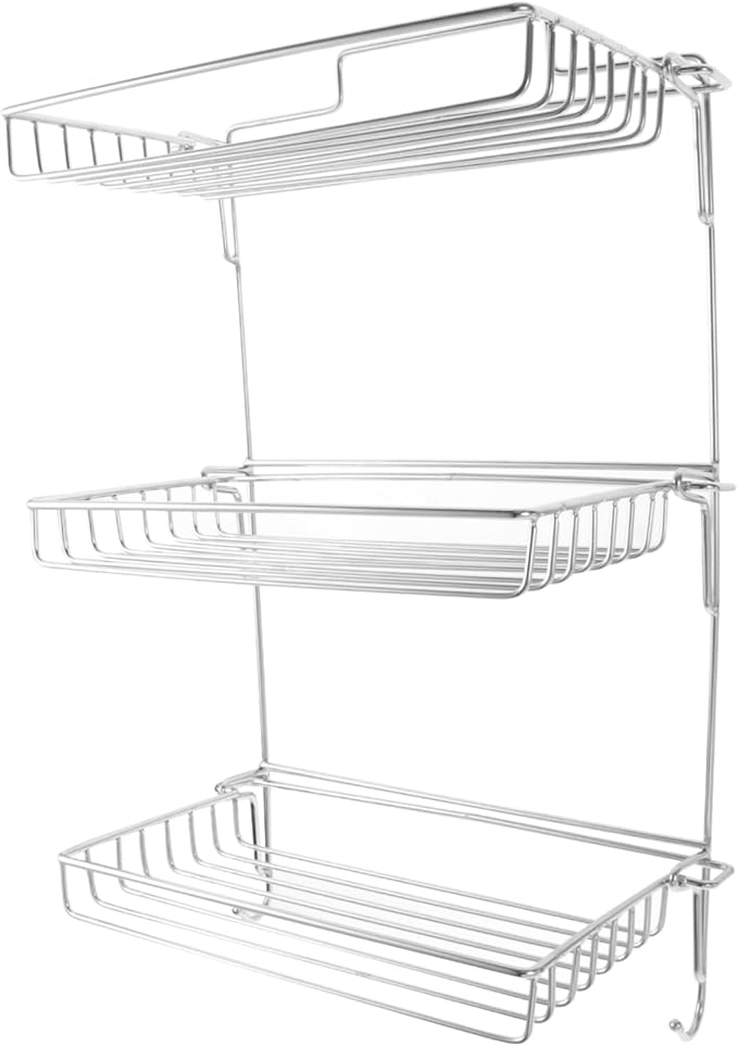 Luxshiny Stainless Steel Folding Storage Rack Floating Shelves Bathroom Storage Shelf for Bathroom Kitchen