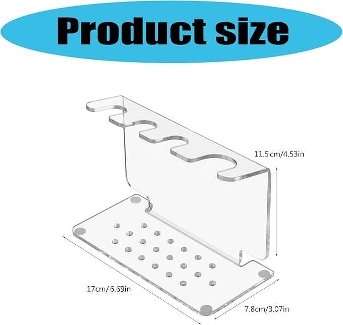 Acrylic Grooming Holders | Design | Modern Bathroom Shelf & Countertop for Men Clear Acrylic Cutlery Stand