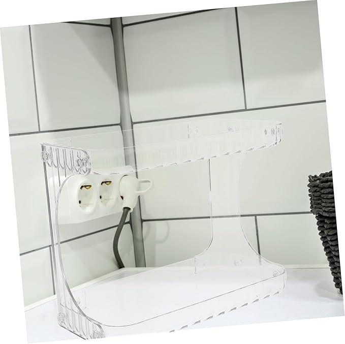 Zerodeko Bathroom Organizer Double Counter Shelf for Toiletries Cosmetics Stylish Corner Storage for Bathroom Kitchen Sleek Design Enhances Decor