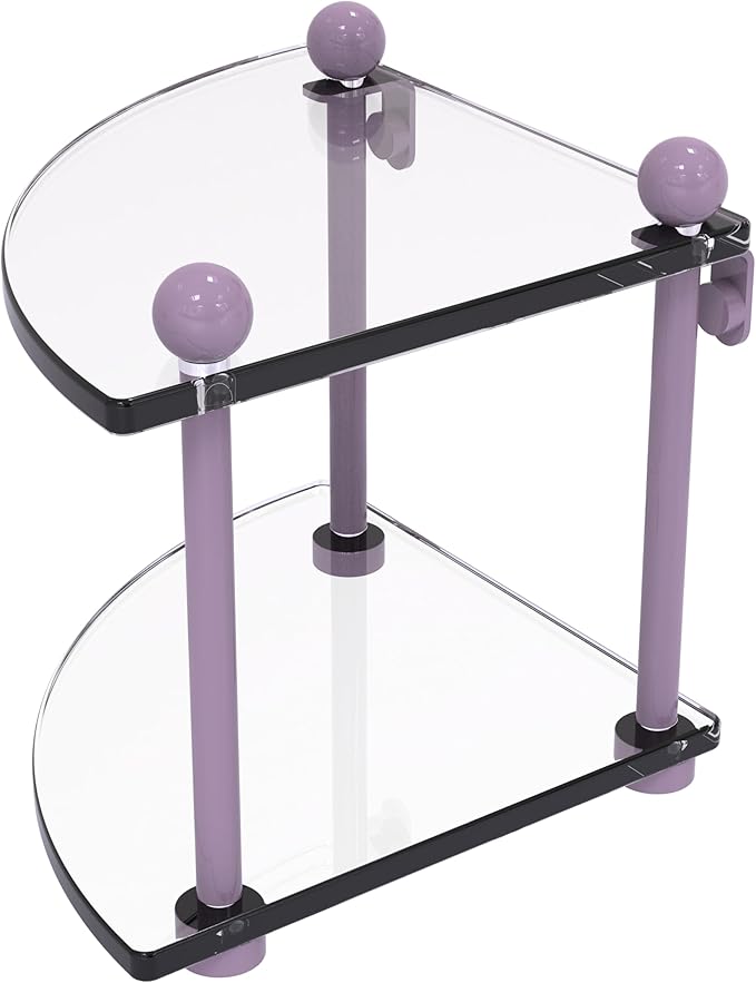 Allied Brass PR-3-LVN Two Tier Corner Glass Shelf, Lavender