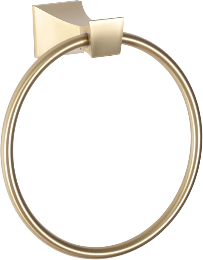 Galim Towel Ring for Bathroom, Wall Mounted Bathroom Towel Holder, Stainless Steel and Towel Hanger for Kitchen, Bathroom, Washroom, Corrosion-Resistant, 7-3/32” Width, Satin Brass Finish