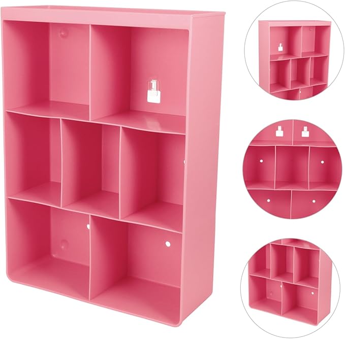 ORFOFE Large Multifunctional Wall Storage Rack Shelf for Bathroom and Kitchen Organization Stylish and Easy to Install Made of Safe Material for Cosmetics and Essentials Pink