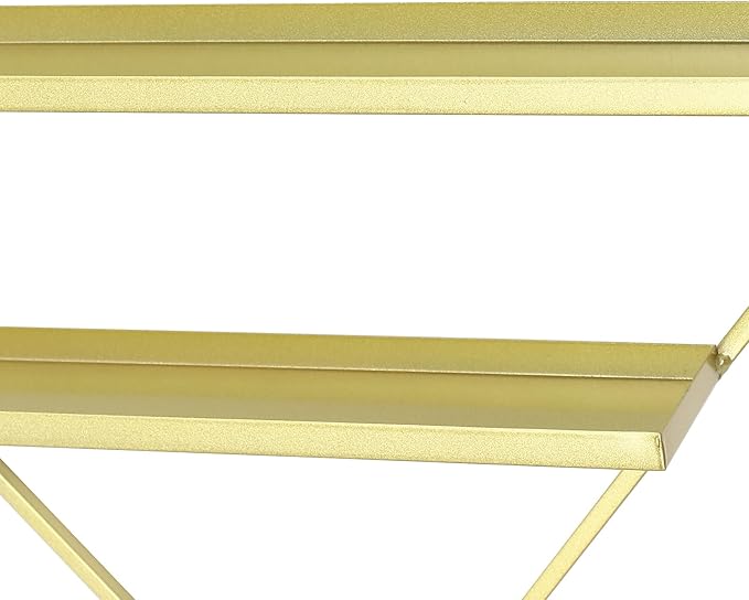 Wall-Mounted Nail Polish Rack, Set of 4 Rhombus Gold Nail Polish Shelf Lipstick Perfume Cosmetic Display Shelf for Home Spa Nail Salon Shop