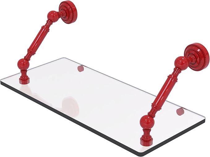 Allied Brass DT-1-18-FER Dottingham Collection 18 Inch Floating Glass Shelf, Fire Engine Red
