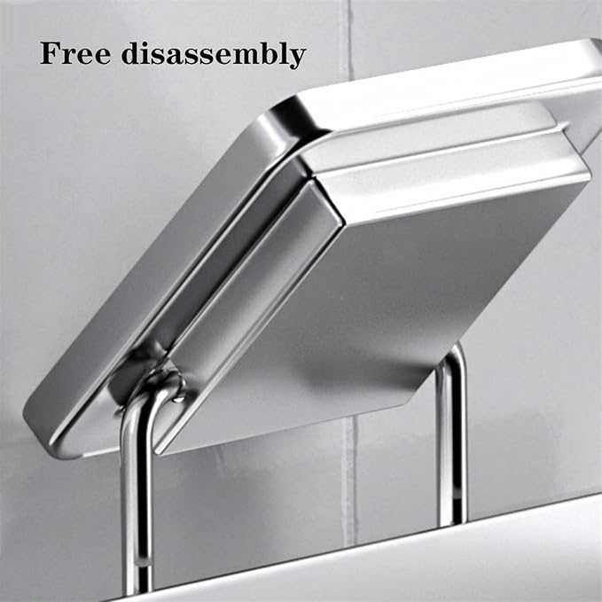 Bathroom Shelf, Stainless Steel Toilet Roll Holder, Modern Wall Mounted Toilet Roll Holder Rack with Shelf, No Drill Bathroom Tissue Rack Storage Dispenser,Wall Shelves for Bathroom(Silver)