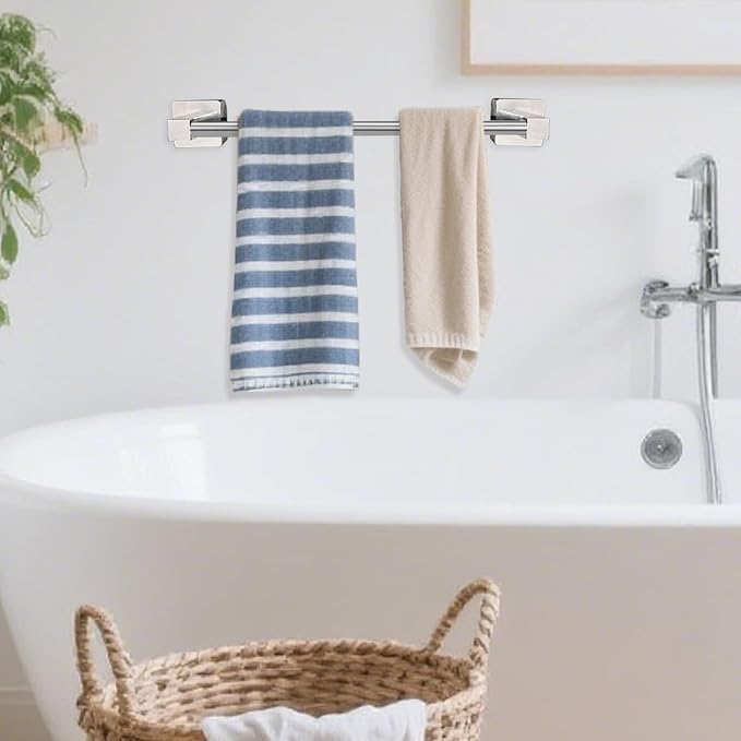 Stainless Steel Telescopic Towel Bar, Adjustable Bathroom Towel Rack for Wall Mount