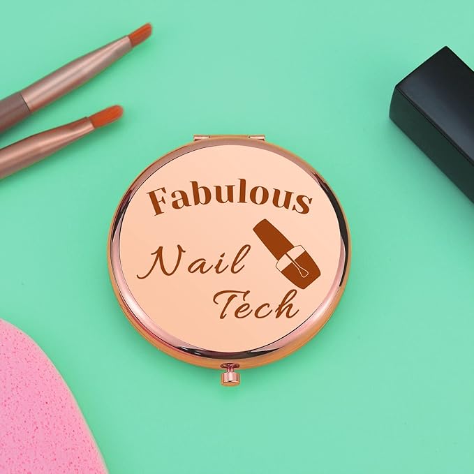 Nail Technician Gift Nail Stylist Gifts for Her Compact Makeup Mirror Manicurist Artist Presents Beautician Presents Appreciation Folding Makeup Mirror for Manicurist Birthday Thanksgiving