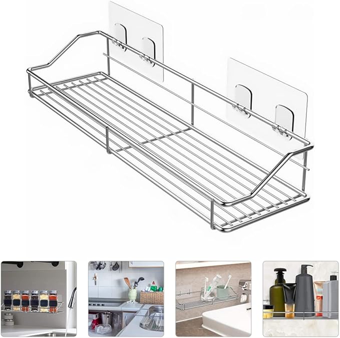 Mobestech Bathroom Shelves Over Toilet Wall-Mounted Storage Shelf Sturdy Rack Bathroom Accessory