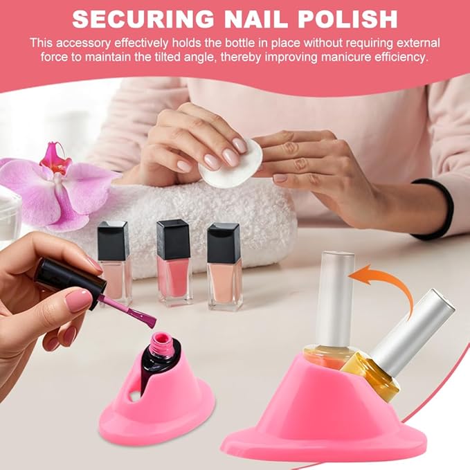 4PCS Nail Polish Bottle Holder Soft Rubber Nail Polish Bottle Holder Anti-Spill Bottles Stand Nails Holders For Painting Manicure Display Tools Nails Polishes Accessories