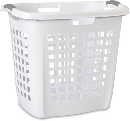 Sterilite 12258004 Ultra Easy Carry Hamper, White Hamper w/Titanium Inserts, 4-Pack