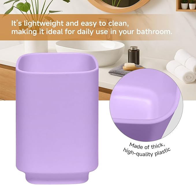 4 Piece Bathroom Accessory Sets, Light Purple Bathroom Accessories Sets Include Toothbrush Holders Set, Soap Dispenser, Soap Dish and Toothbrush Cup, Modern Bathroom Decoration