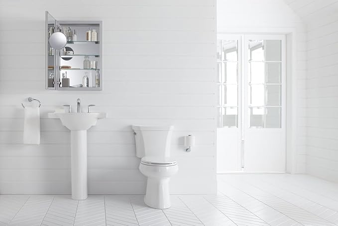 KOHLER K-28031-NA Verdera Medicine Cabinet with Slow-Close Mirror Door & Adjustable Shelves, Rectangular Frame, 24" x 40"