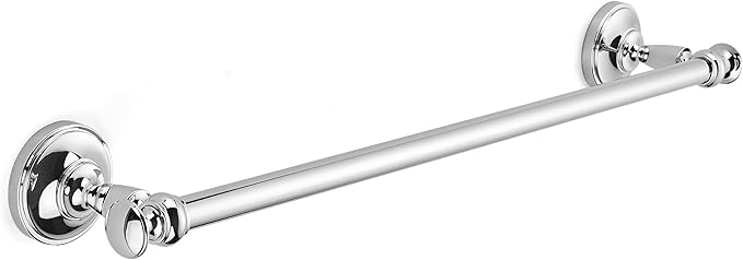 khtumeware 1 Pack Vibrant Polished Chrome Towel Bar 18 Inch Towel Rack for Bathroom Wall Mounted Thicken Steel Towel Rod Modern Home Decor