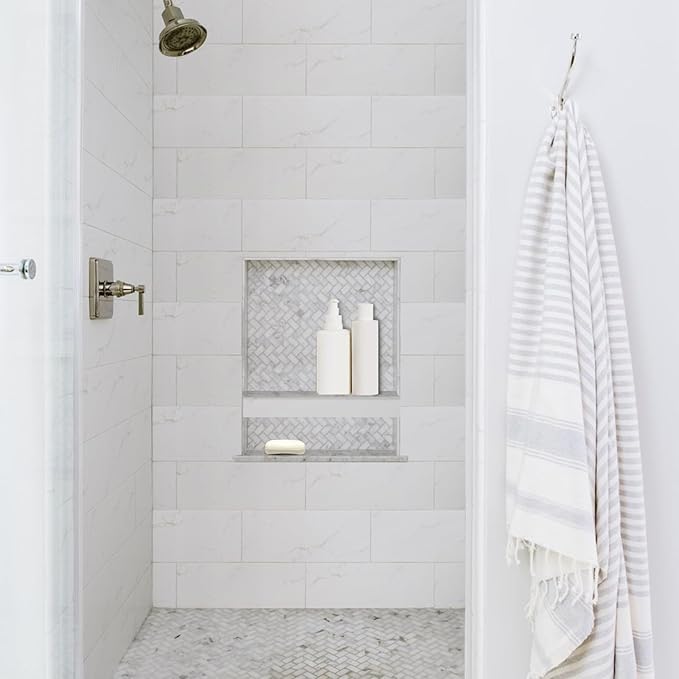 Shower Niche Tile Ready 12"x20",Niche for Shower Wall,Waterproof Ready-to-Tile Niches Recessed Box Shelf for Showers Wall Bathroom Renovation/Soap Storage,Outer Size 16"x24",Depth 4”