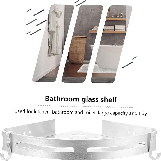 Punch Wall-Mounted Storage Rack Aluminum Bathroom Shelf for Organizing Shampoo Soap Towels and More for Kitchen and Toilet Spaces