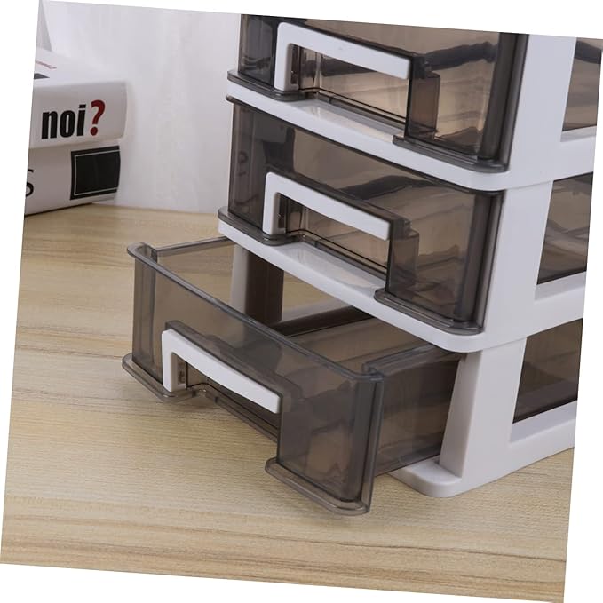 Outanaya Four-layer Plastic Drawer Storage Cabinet Transparent Multifunctional Organizer for Office Bathroom and Home Use Neat and Orderly Desktop Sundries Holder