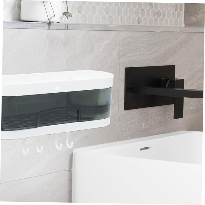 Uonlytech Wall-Mounted Plastic Storage Rack Multipurpose Wall Shelves Bathroom Kitchen Organizer No-Drill Installation Space-Saving Storage for Home Random Color