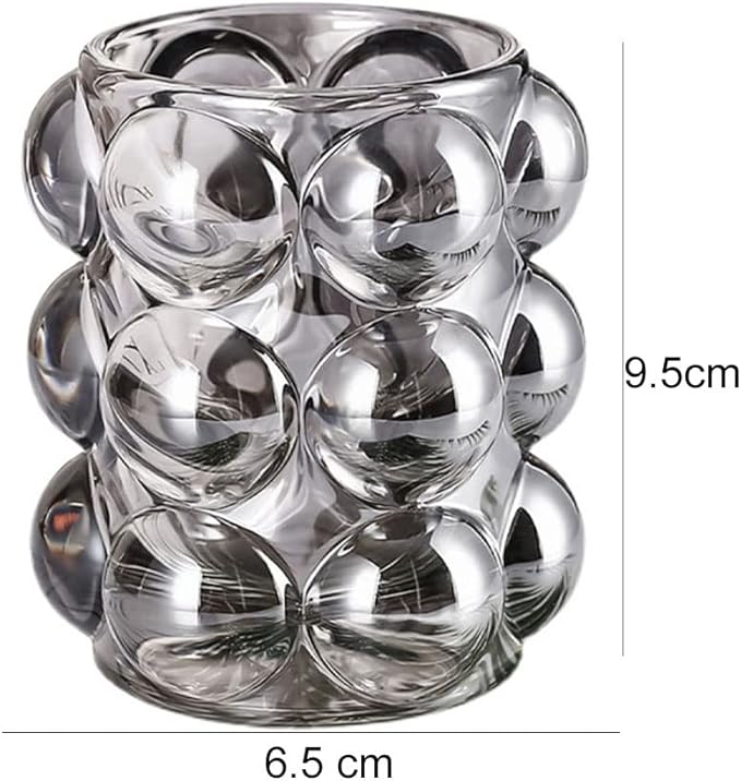 Liemuao Crystal Makeup Brush Holder,Cosmetic Brush Storage Organizer Holder, Comb Pen Pencil Storage Pot Cup for Vanity, Office, Home Decor (Grey)