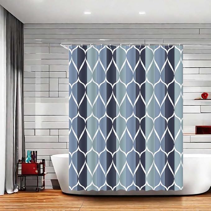 Blue Shower Curtain RV Shower Curtain Modern Bathroom Shower Curtains Waterproof Fabric Machine Washable Shower Curtain Set 47 x 64 Inches