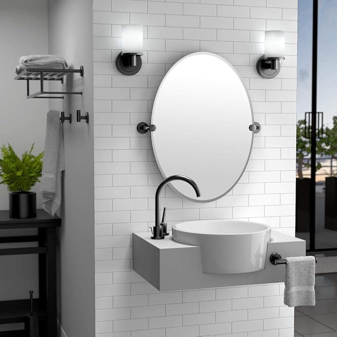 Gatco 4240AMX Latitude II 30-Inch Towel Bar, Wall Mounted Bathroom Towel Holder, Matte Black