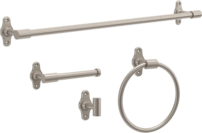 Franklin Brass Calloway (1-Pack) Hand Towel Holder Satin Nickel Towel Racks for Bathroom Wall Round Towel Ring Holder for Bath Towel Hanger for Kitchen, Bathroom Accessories CLWY46-SN