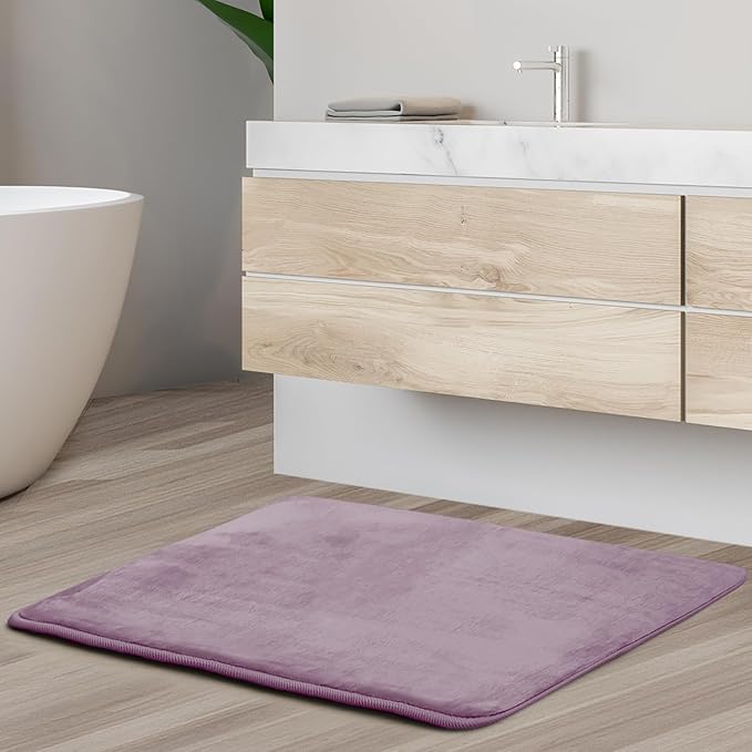 Clara Clark Bathroom Rugs, Velvet Memory Foam Bath Mat, Non-Slip Bath Rugs, Machine Wash, Dries Quickly, Ultra Soft Plush Bath Mats for Bathroom,