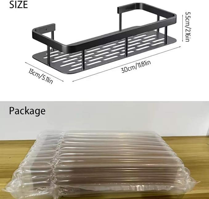 Square 2PCS Bathroom Storage Rack, Bathroom Shelves, No-Drill