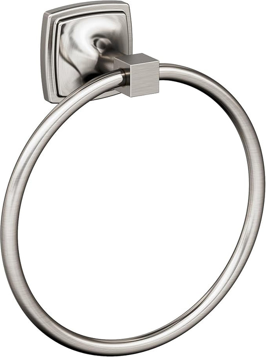 Amerock BH36092G10 | Brushed Nickel Towel Ring | 7-9/16 in (192 mm) Length Towel Holder | Stature | Hand Towel Holder for Bathroom Wall | Small Kitchen | Bath Accessories