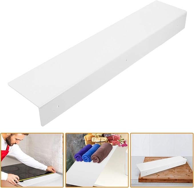 Plastic Floating Shelf for Bathroom and Kitchen, 50x10cm White Wall Shelf, Punch-Free Adhesive Storage Rack for Small Spaces and Toilet Organization