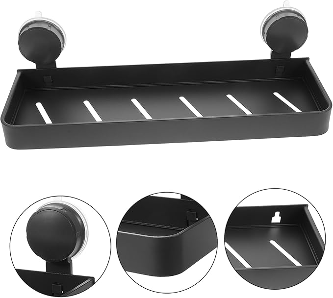Cabilock Wall Mounted Suction Cup Shelf for Toiletries and Cosmetics Strong Suction for Secure Storage Glass Tile No Drill Installation