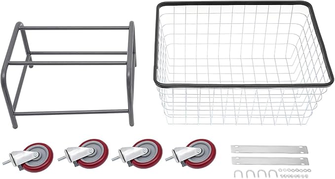 4.5 Bushel Steel Wire Laundry Cart, Commercial Wire Laundry Basket with Wheels, Heavy Duty Large Steel Basket for Laundry Clothes Storage, 20 * 15.7 * 26in