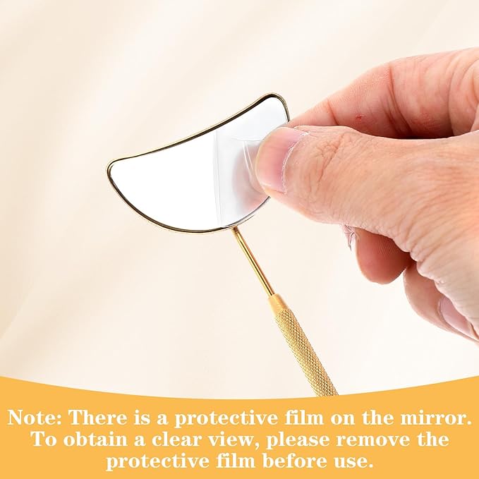 2 PCS Lash Mirror for Eyelash Extensions, Stainless Steel Lash Mirror, Half Moon Eyelash Mirrors for Lashes, Detachable Lashes Inspection Mirrors for Beauty Supplies