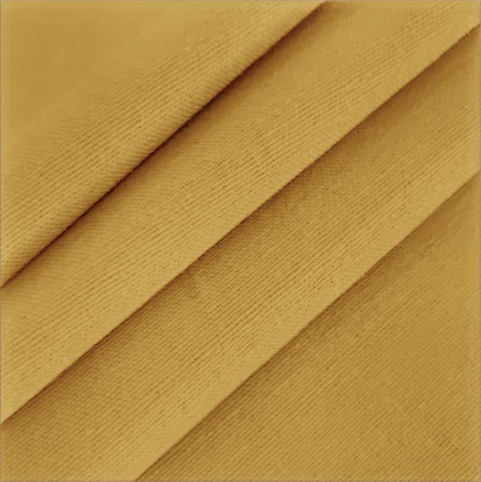 Felisa Mustard Farmhouse Shower Curtain with A Ruffle Hem, Linen Blend Shower Curtain for Bathroom,72"x72"
