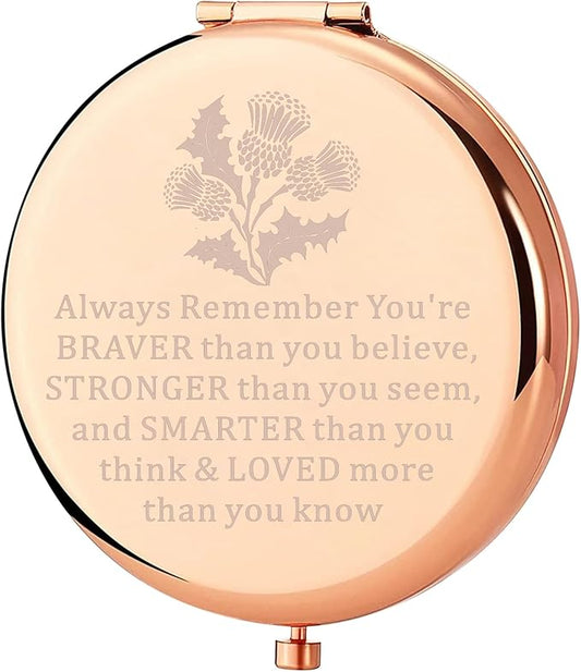 WSNANG Scottish Thistle Gifts Makeup Mirror Thistle Flower Gifts Scottish Blessing Gifts for Women Scottish Thistle Lover Gift (Thistle Mirror-rg)