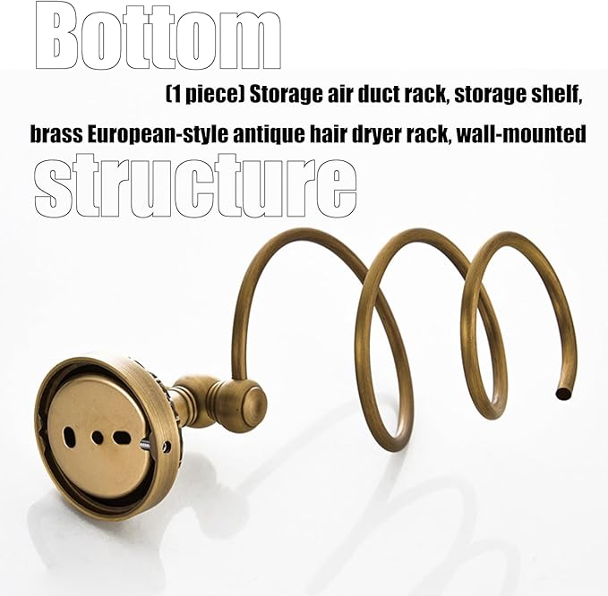 3. Wall for Hair Dryers & Accessories Rustproof Bathroom Shelf Easy Install Compact Design Vintage Bathroom Accessories Set