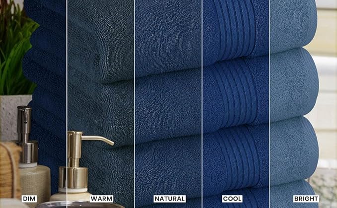Utopia Towels Luxurious Bath Towels Set, 27 x 54 Inches 100% Ring Spun Cotton, 4 Pack Navy Blue