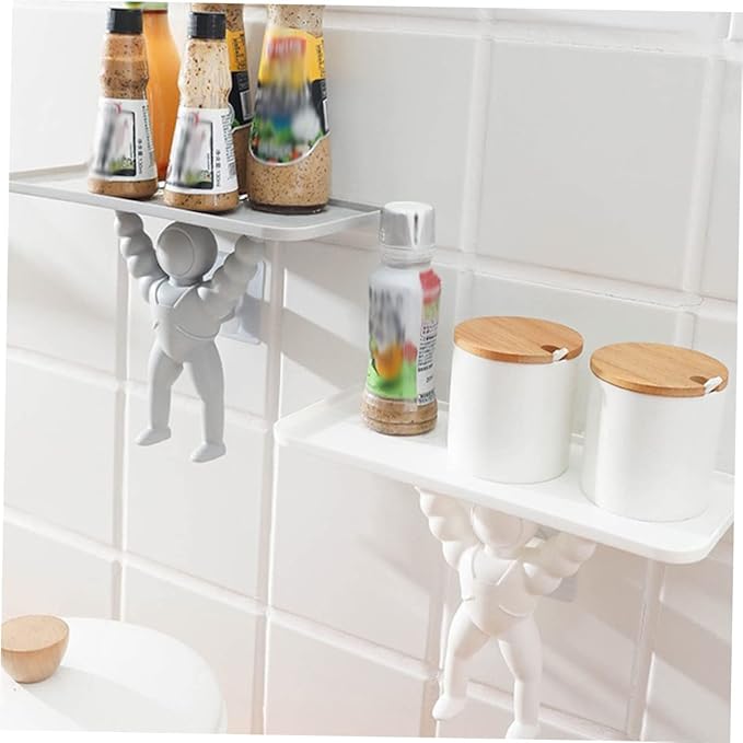 LIFKOME 2pcs Cosmetics Storage -Mounted Storage Rack Bathroom Shelf Modern Decorative