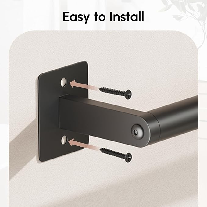 USHOWER Matte Black Towel Bar, 18 Inch Towel Racks for Bathroom Wall Mounted, Heavy Duty Stainless Steel Towel Holder, Easy Installation (Total Length 20 Inch) (Pack of 2)