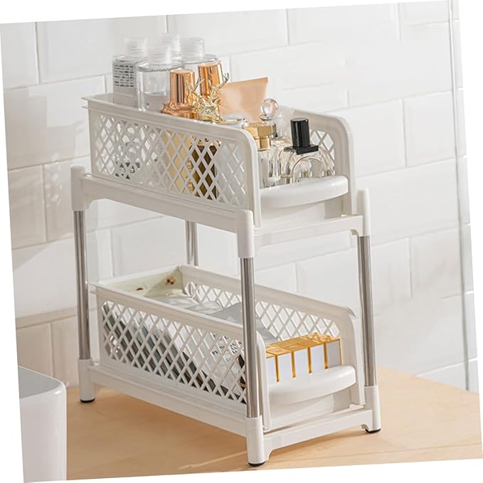 Ipetboom Professional Bathroom Shelf Organizer Multi Function Under Sink Storage Rack Bathroom Supply Organizer for Home Saving Design for Neat