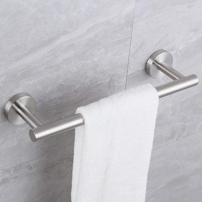 SUS 304 Stainless Steel 12-Inch Hand Towel Bar Bathroom Towel Holder Kitchen Dish Cloth Hanger RUSTPROOF Wall Mount Brushed Finish