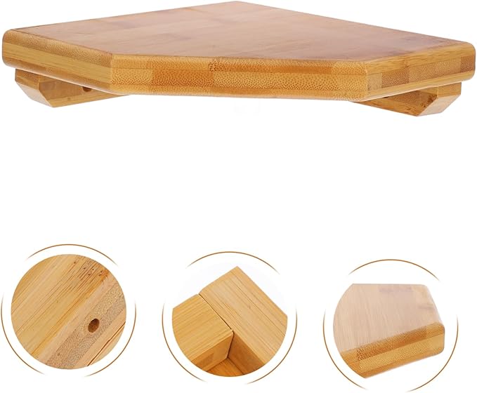 SOLUSTRE Floating Wall Shelf Wire Wooden Decorative Shelf for Bedroom Corner Storage Rack Space-Saving Design