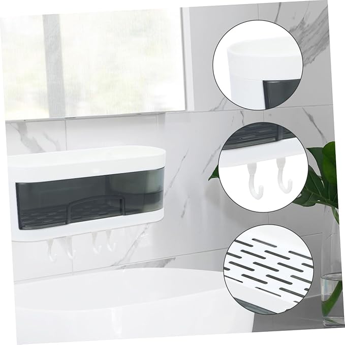 Uonlytech Wall-Mounted Plastic Storage Rack Multipurpose Wall Shelves Bathroom Kitchen Organizer No-Drill Installation Space-Saving Storage for Home Random Color
