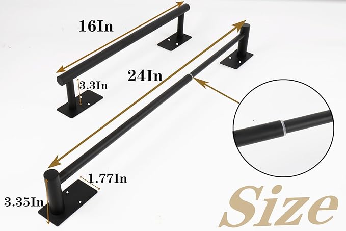 Self Adhesive Bath Towel Bar, Stainless Steel Towel Racks for Bathroom Sticky & Wall Mounted Install Towel Holder,Heavy Duty Towel Rod Rustproof Towel Hanger for Bathroom(Brushed Nickel,24In)