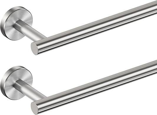 FORIOUS Towel Racks for Bathroom Wall Mounted, Stainless Steel Bathroom Towel Rack 24 Inch, Includes Wall Mounting Hardware (Brushed Nickel, Total Length 26-Inch), 2 Pack