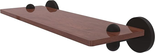 Allied Brass TA-1-16-IRW-ORB Tango Collection 16 Inch Solid IPE Ironwood Shelf, Oil Rubbed Bronze