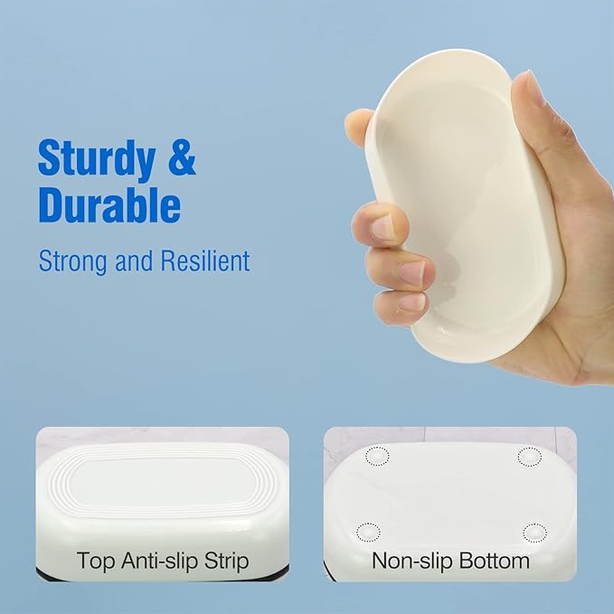 AIMAIAIMAI Travel Soap Container, Leakproof Soap Box, Travel Soap Holder with Removable Draining Layer, Portable Soap Case for Traveling, Camping, Gym (White, 1 Pack)