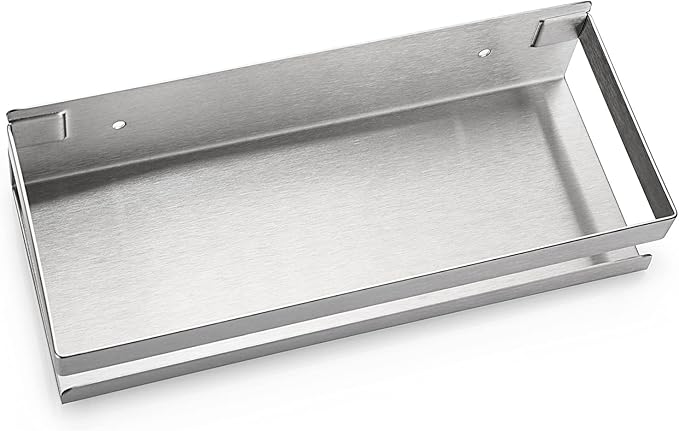 OwnMy 10 Inch Bathroom Shower Shelf Stainless Steel Bath Kitchen Basket Shower Caddy Rack, Rust Proof Metal Bathroom Storage Floating Shelves Wall Mounted Shower Corner Rectangular Shelf (Silver)